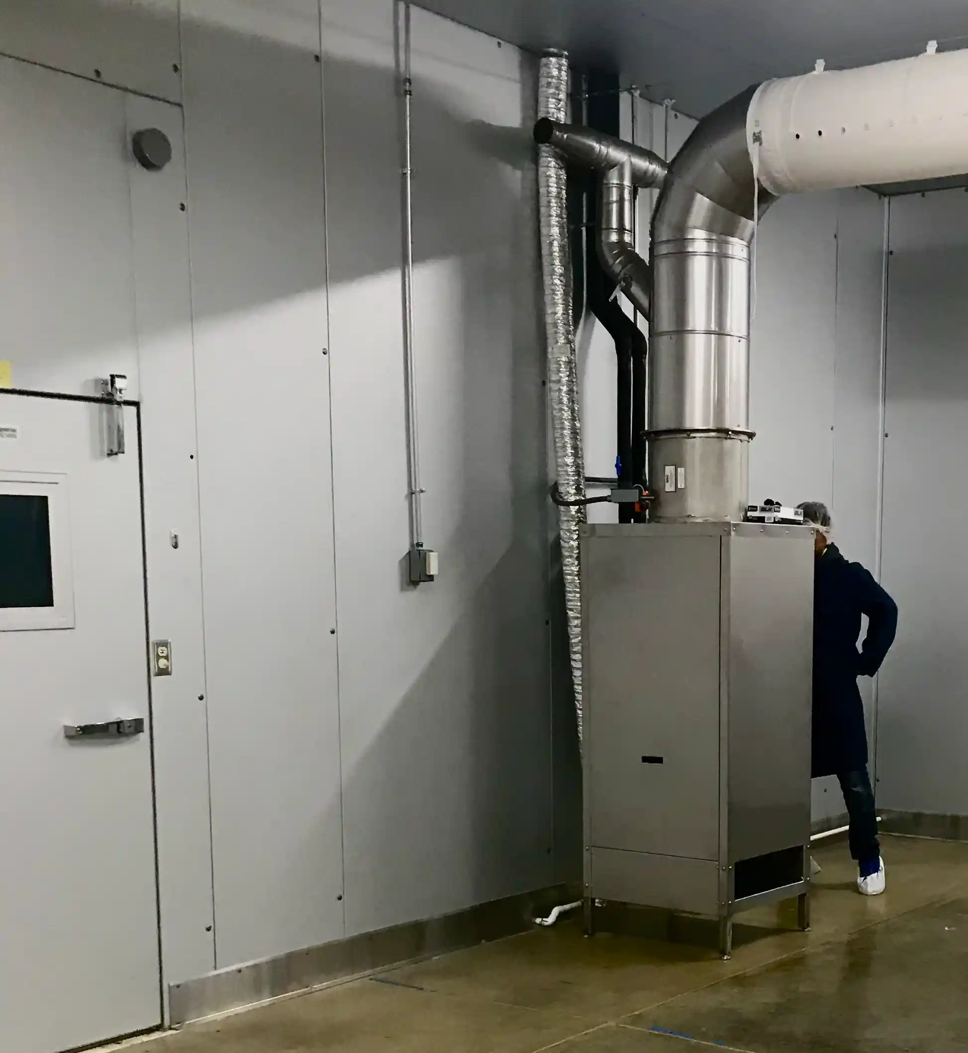 Completed commercial spiral ductwork installation