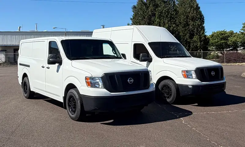 Pacific Breeze HVAC service vans parked at the Albany, Oregon shop